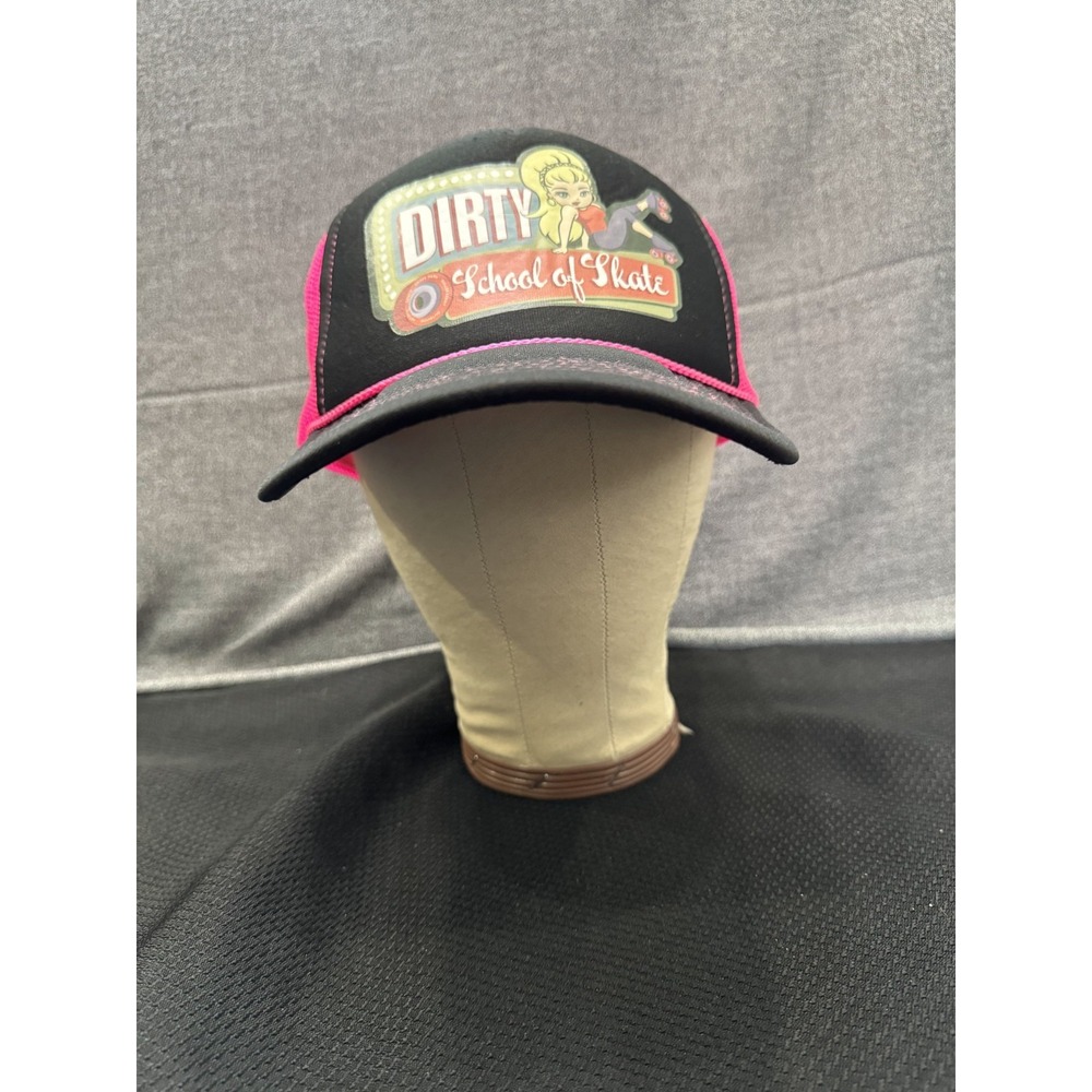 OTTO Dirty School Of Skate Trucker Hat Unisex One Size Black Pink Snapback Cap